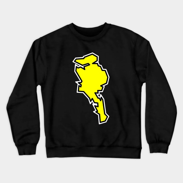 Quadra Island in a Bright Lemon Yellow Flavour - Solid Silhouette - Quadra Island Crewneck Sweatshirt by City of Islands